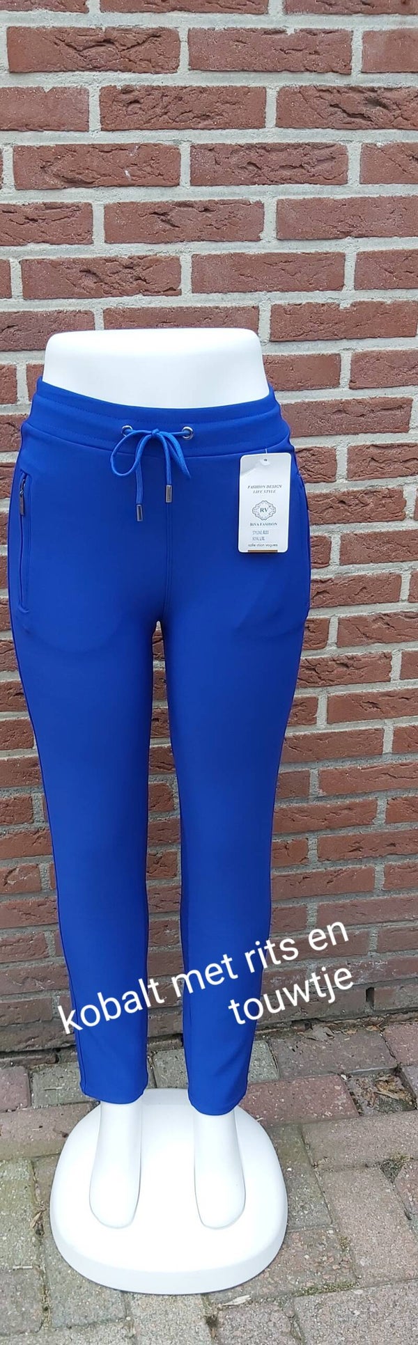 COMFORTBROEK KOBALTBLAUW MET TOUWTJE