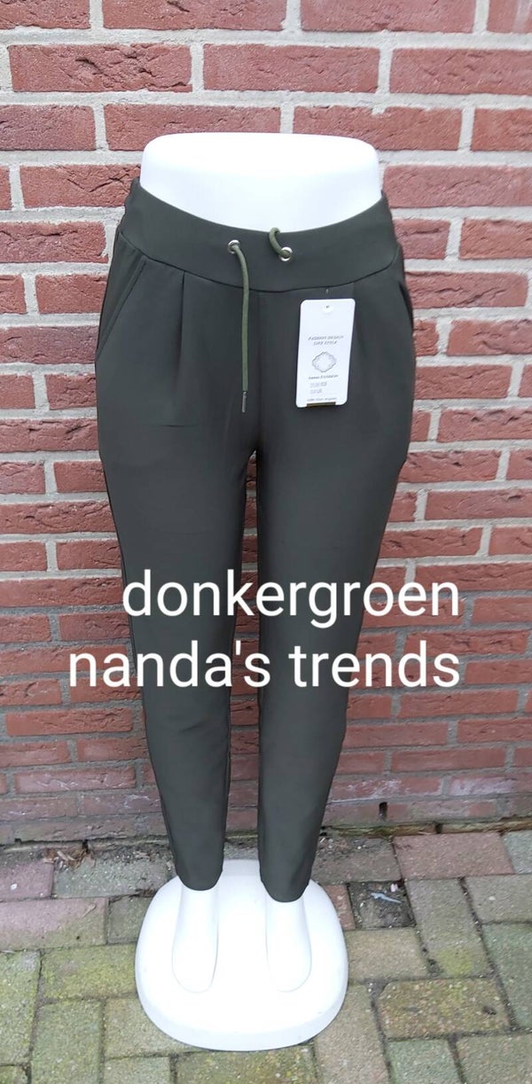 COMFORTBROEK NIEUW MODEL donkergroen met touwtje