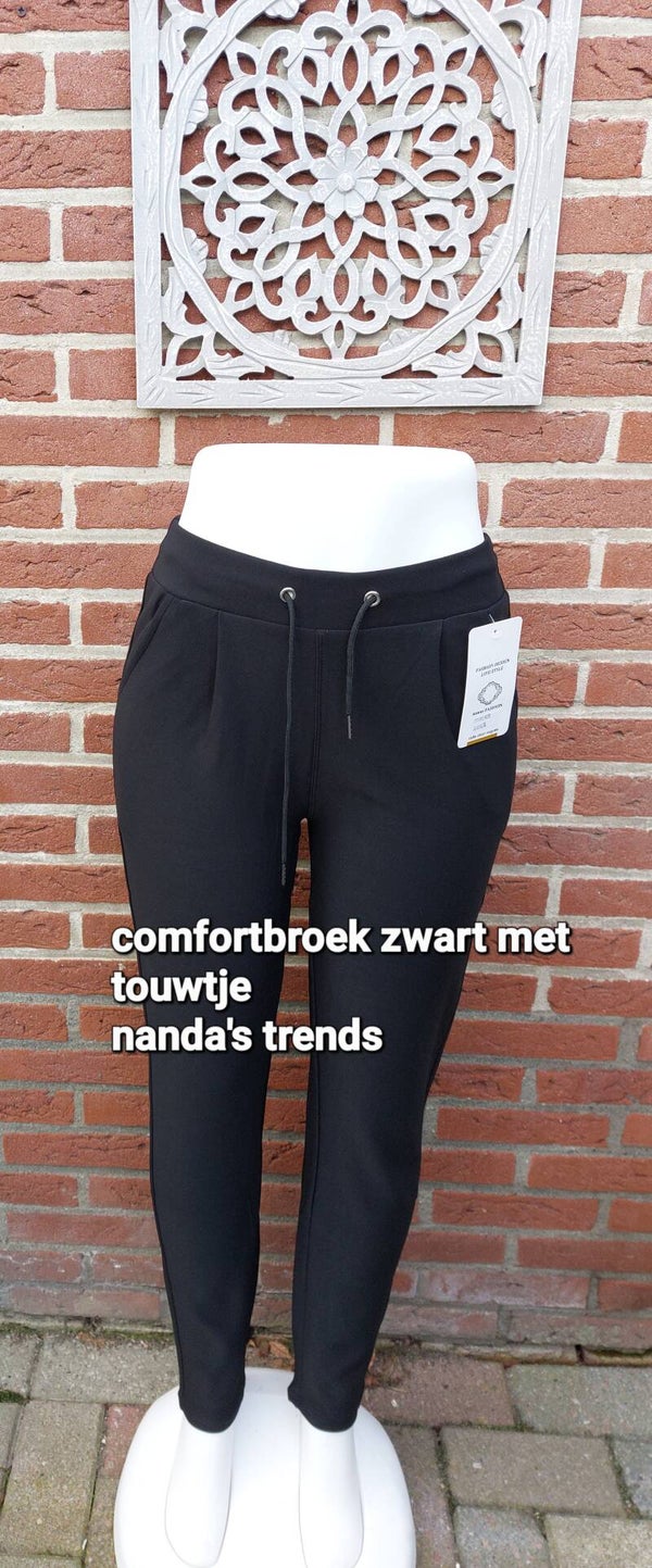 COMFORTBROEK ZWART MET TOUWTJE