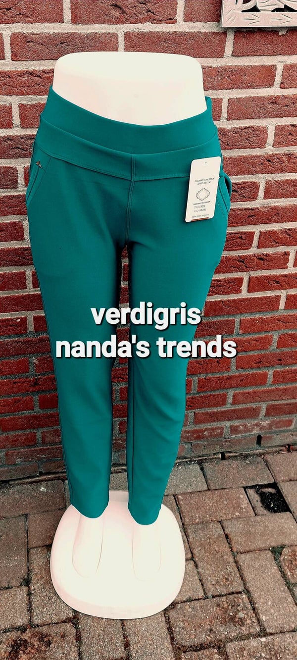 NIEUWE COMFORTBROEK VERDIGRIS GOUDEMBLEEMPJE