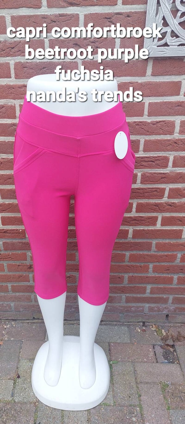 COMFORTBROEKEN DRIEKWART HOOGMODEL fuchsia