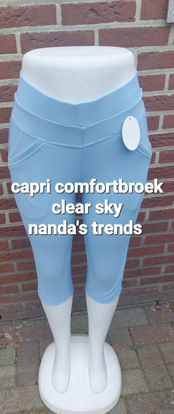 COMFORTBROEKEN DRIEKWART HOOGMODEL LICHTBLAUW