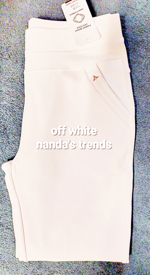 COMFORTBROEK OFF WHITE GOUDEMBLEEMPJE