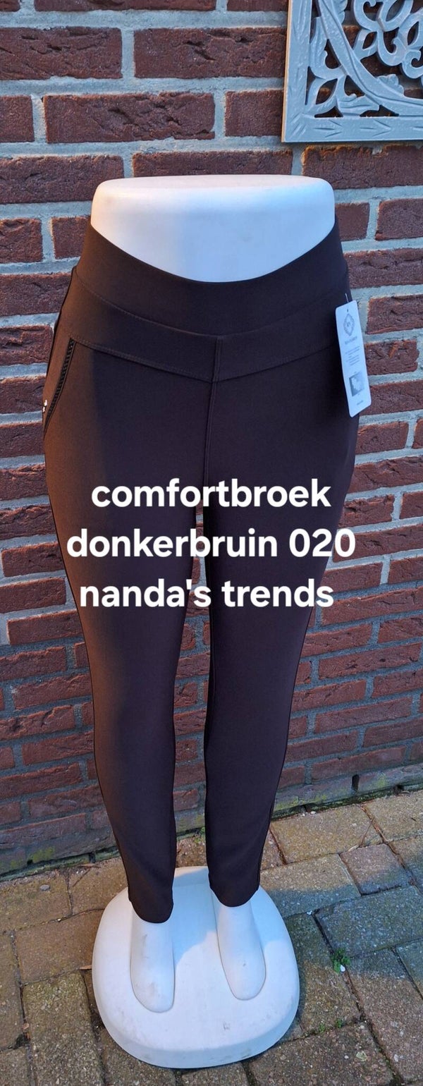 Comfortbroek donkerbruin 020