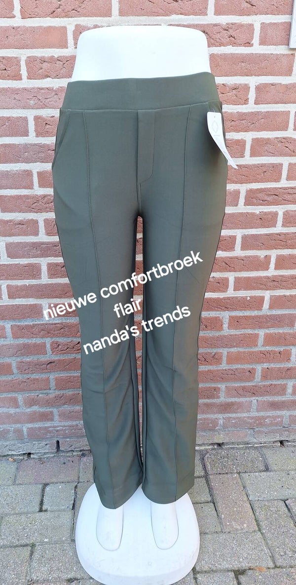 NIEUWE COMFORTBROEK FLAIR OLIVE(GROEN)