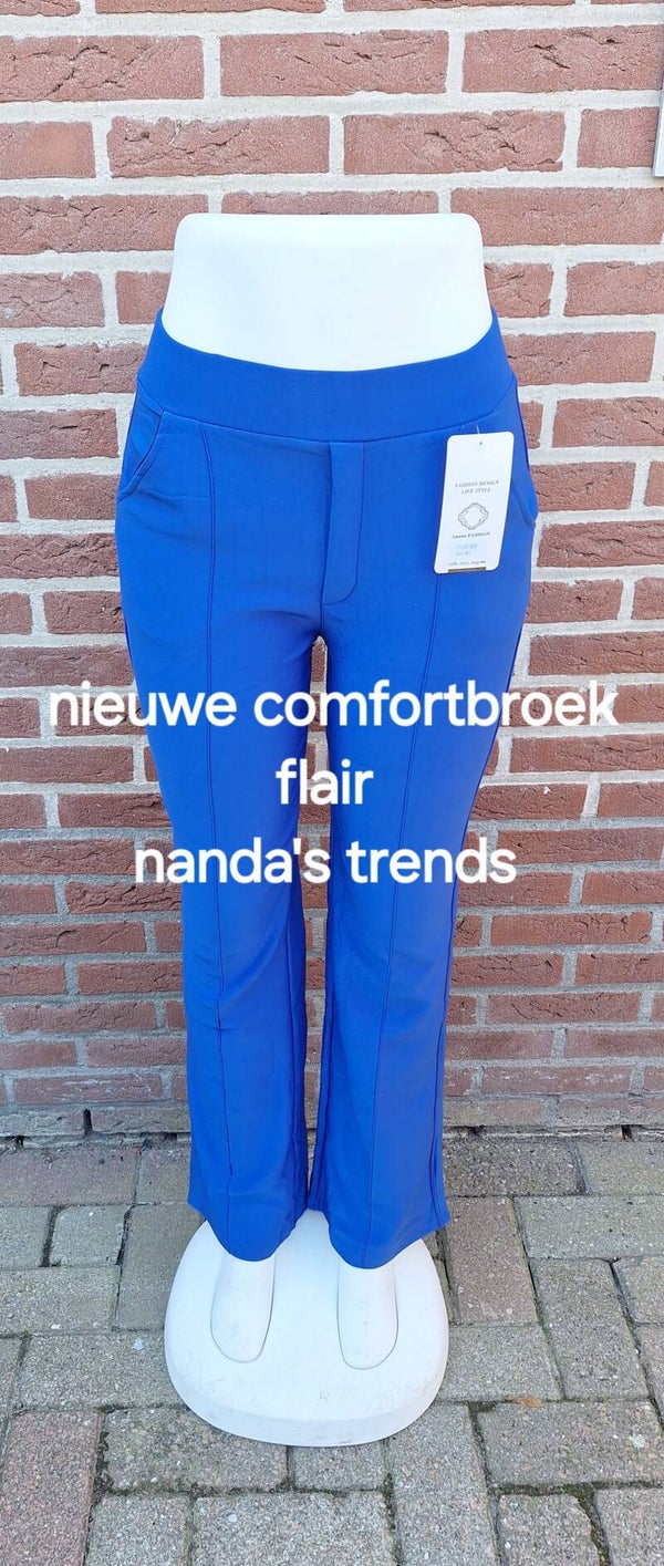NIEUWE COMFORTBROEK FLAIR KOBALTBLAUW