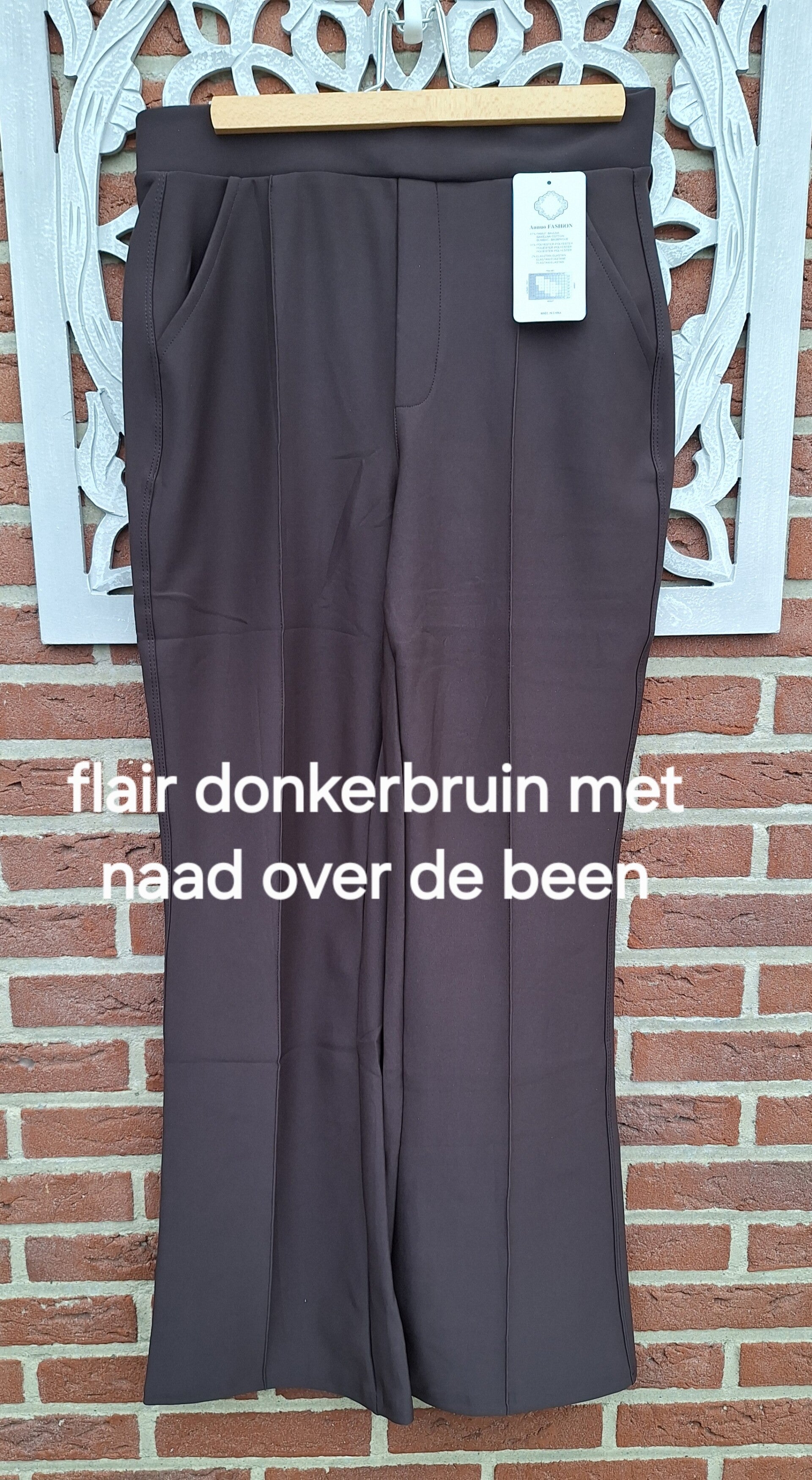 Flair donkerbruin met naad  nr.259