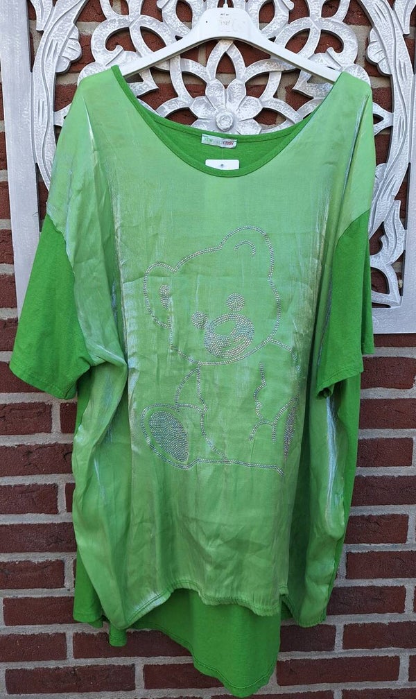 Shirt met berenprint glitter