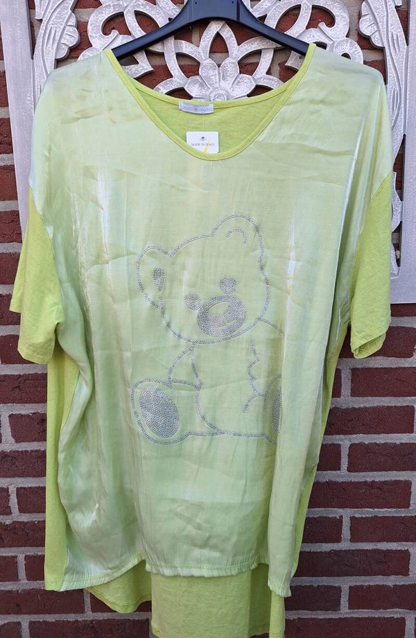 Shirt met berenprint glitter