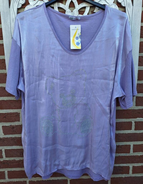 Shirt met berenprint glitter