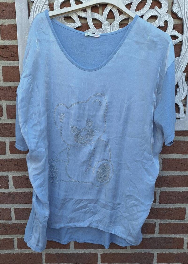 Shirt met berenprint glitter