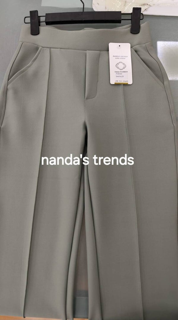 NIEUWE COMFORTBROEK FLAIR greenish grey