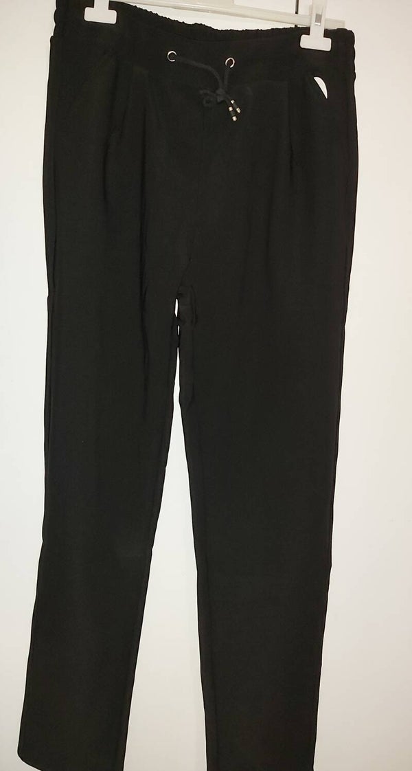 Comfortbroek zwart met touwtjes