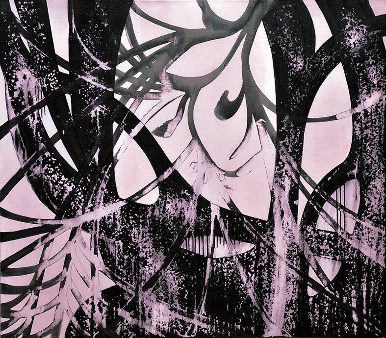Es wird der breit beleibte Duft 2026, 160x140 cm, Acryl auf Leinwand