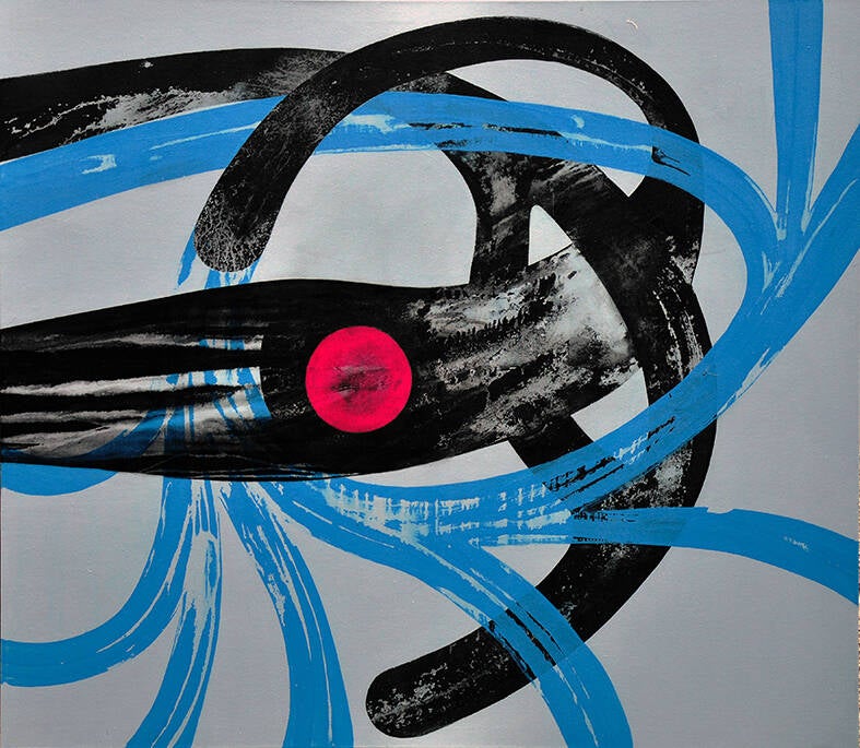 Wer es über den Rand geschafft 2026, 160x140 cm, Acryl auf Leinwand