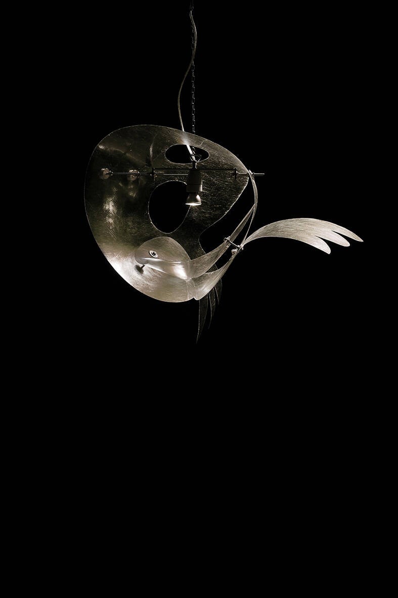 Lichtbringer 03 - Fiberglas, Eisen, Keramikfassung