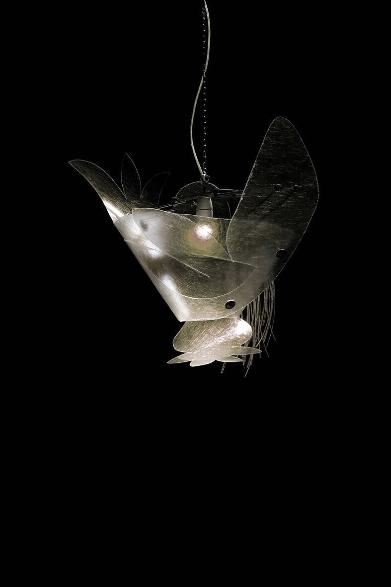Lichtbringer 05- Fiberglas, Eisen, Keramikfassung
