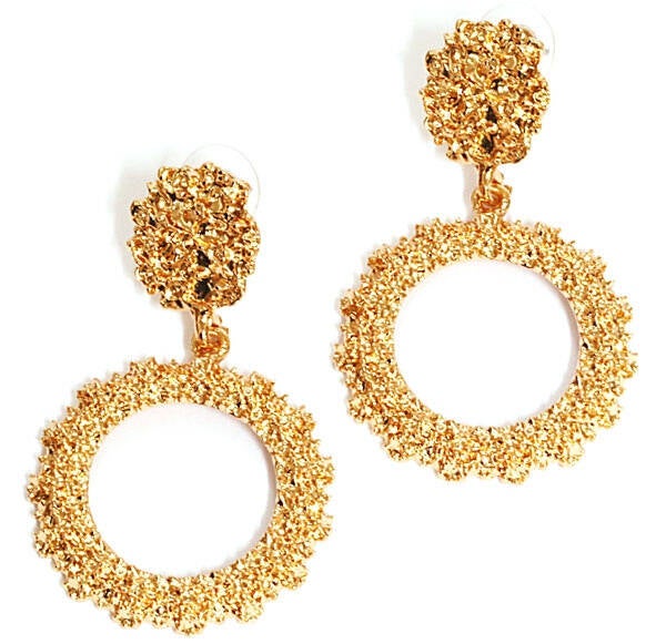 Frosted gold oorbellen