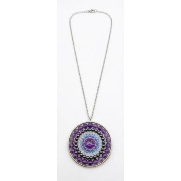 Mandala ketting met natuursteen Amethist