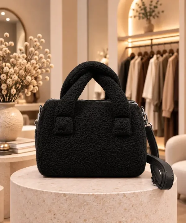 Mini teddy tas met zilveren rits