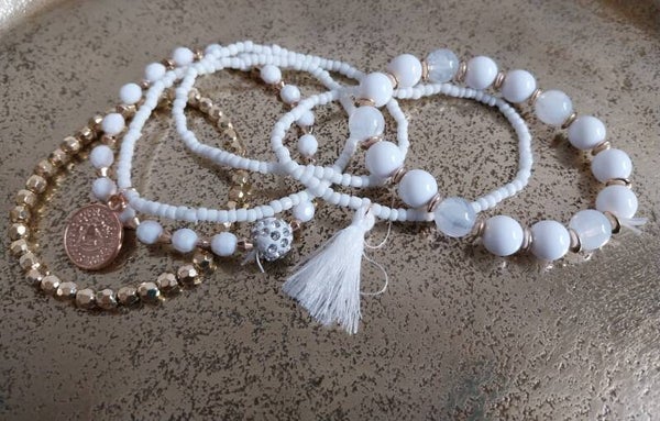 Armband bohemian wit