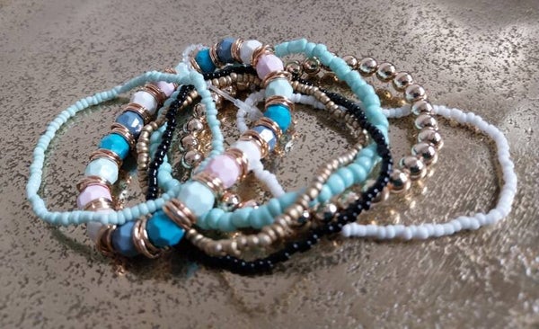 Armband bohemian aqua