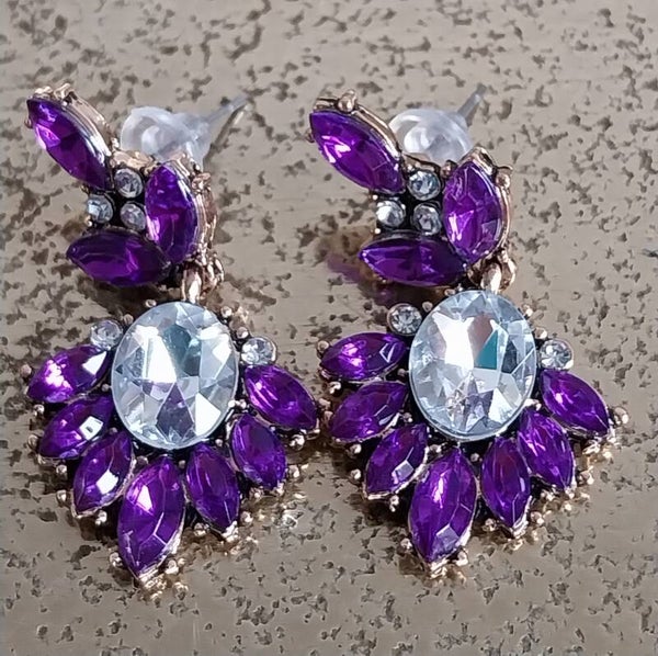 Oorbellen shine paars