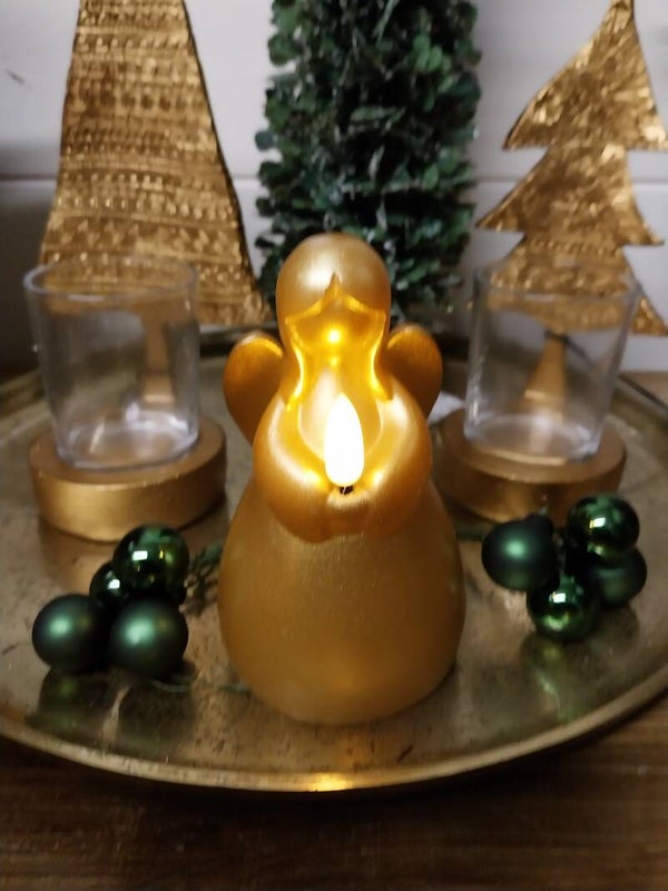 Engel led kaars goud