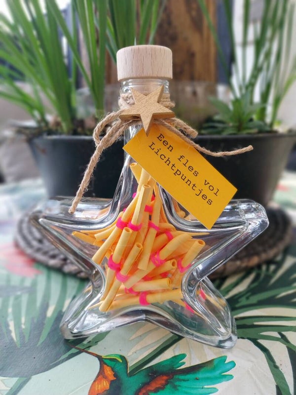 Een fles vol lichtpuntjes