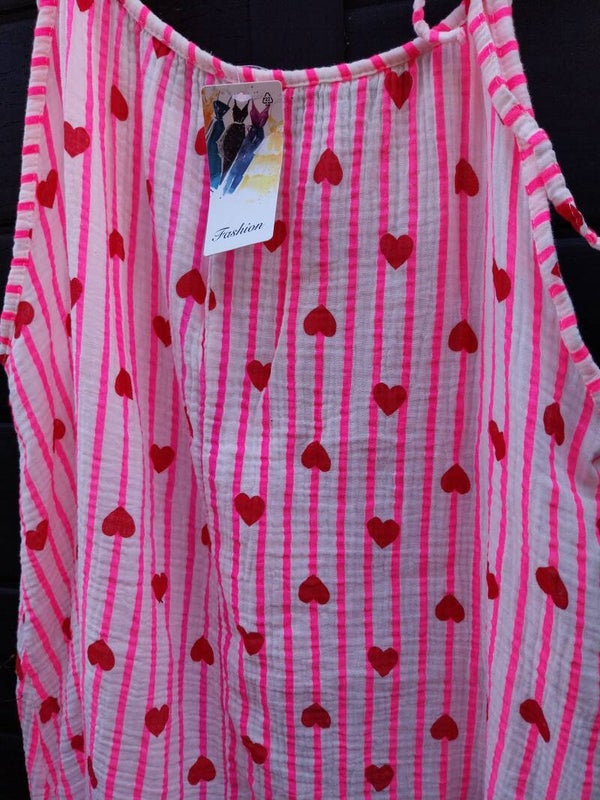 Hartjes jurk met spaghettibandjes