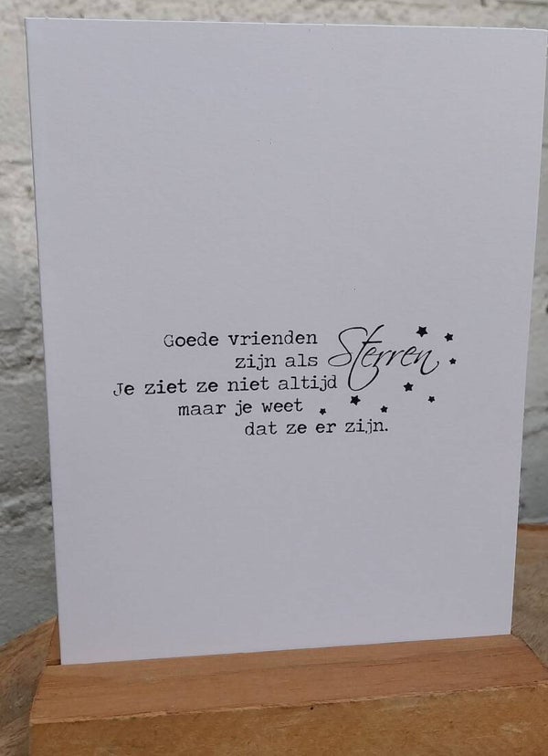 Wenskaart goede vrienden zijn als sterren
