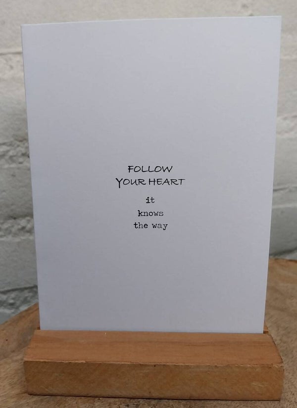 Wenskaart Follow your heart