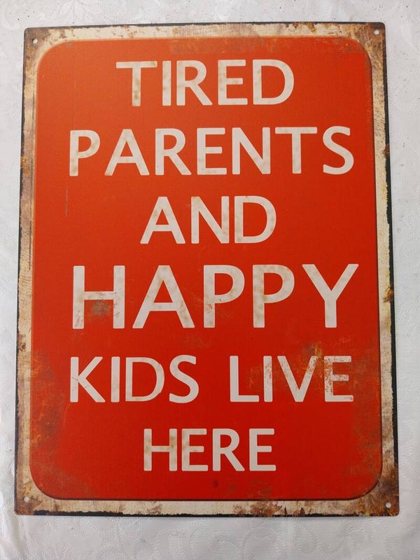 Tired parents and happy kids