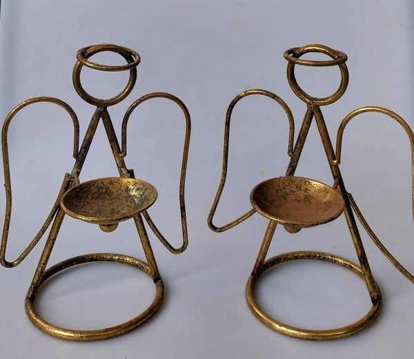 Metalen engel kaarshouder