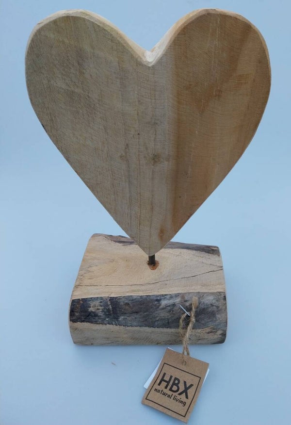 Hart naturel op standaard