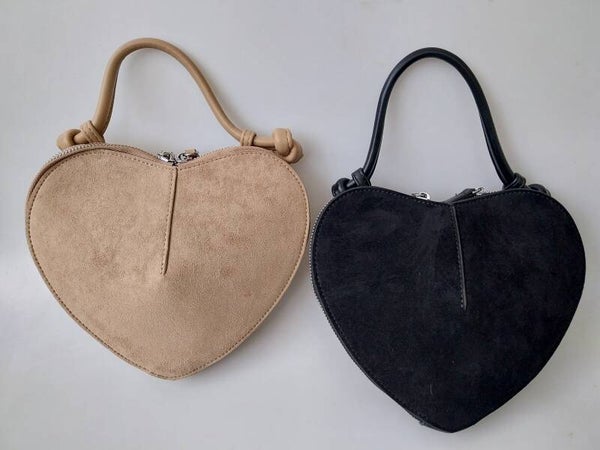 Suede hartjes tassen