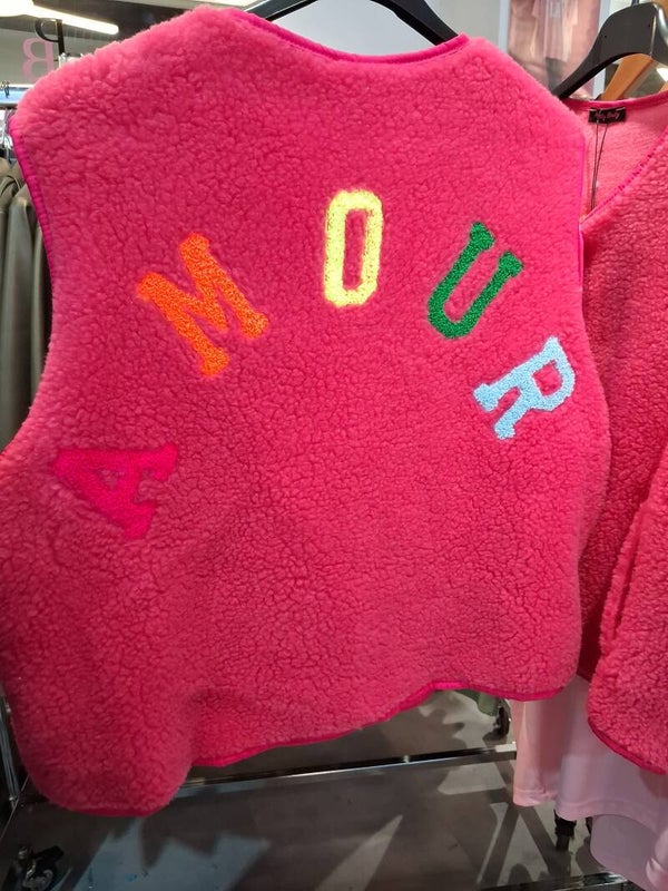 Roze gilet Amour