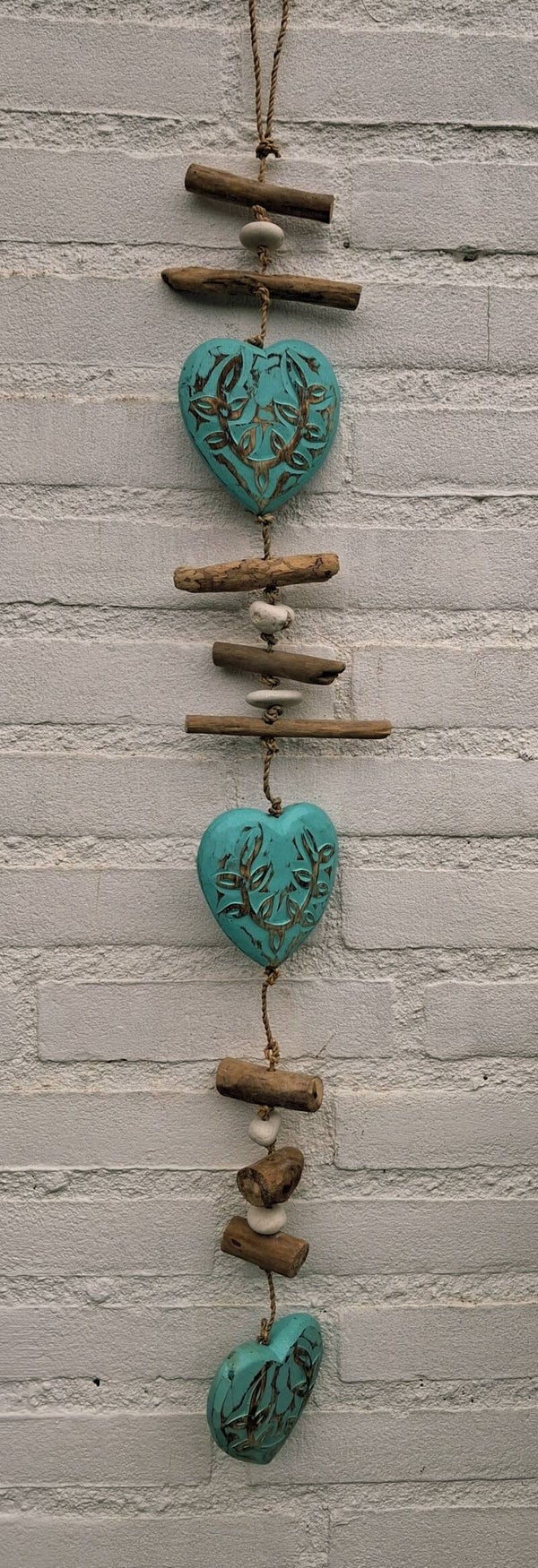 Mobile heart driftwood