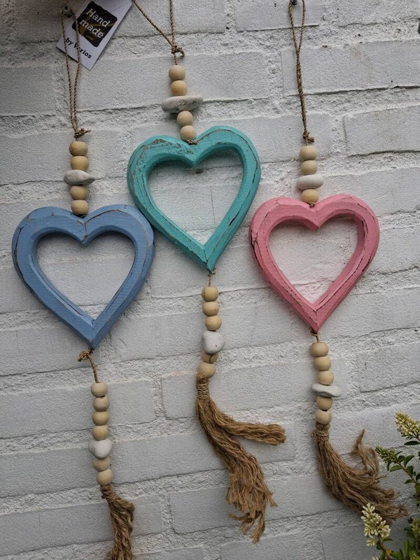 Set van 3 Ibiza houten harten
