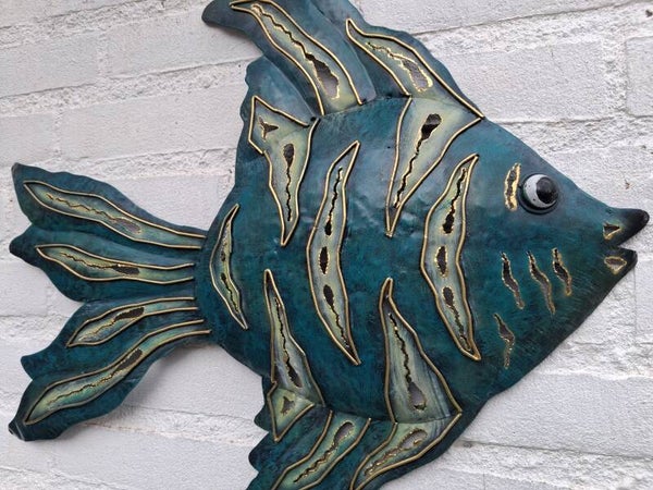 Ibiza Beach Vibes blue Metal Fish