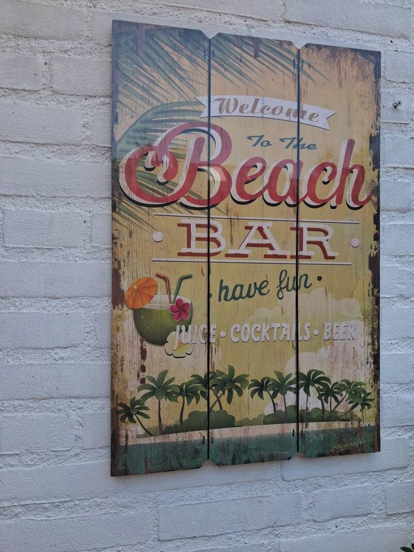 Wandbord welcome to the beachbar