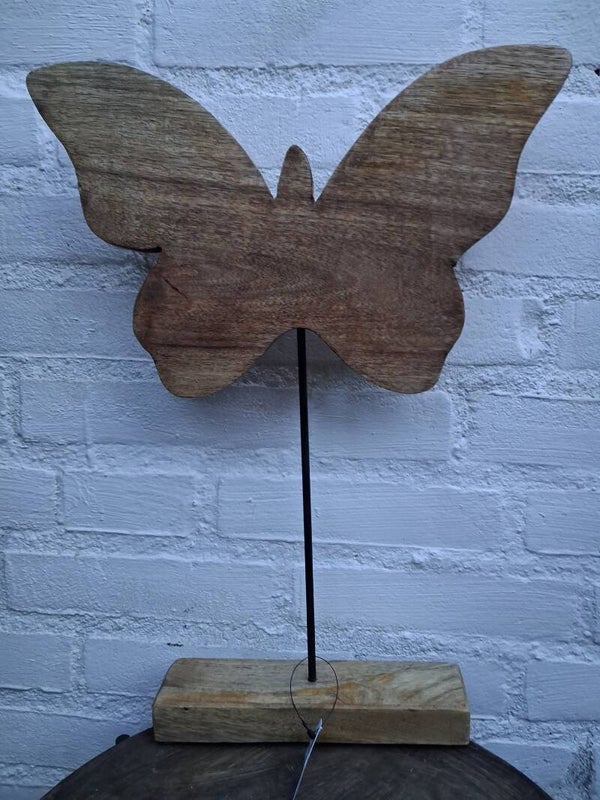 Houten vlinder op standaard L