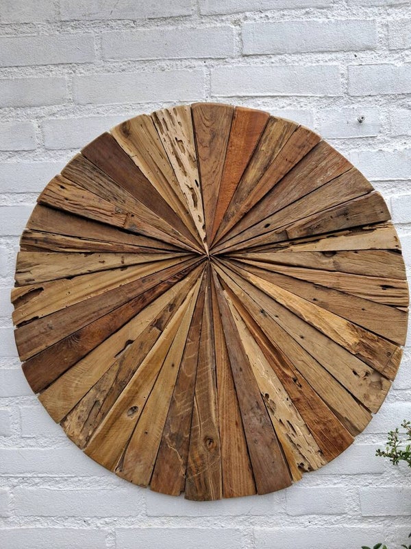 Houten cirkel wanddeco