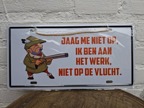 Wandbord jaag me niet op
