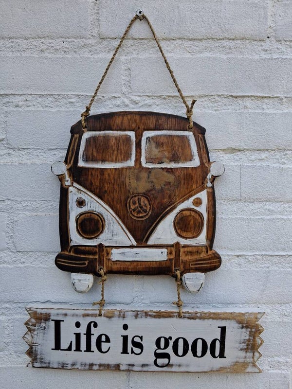 VW busje tekstbord life is good