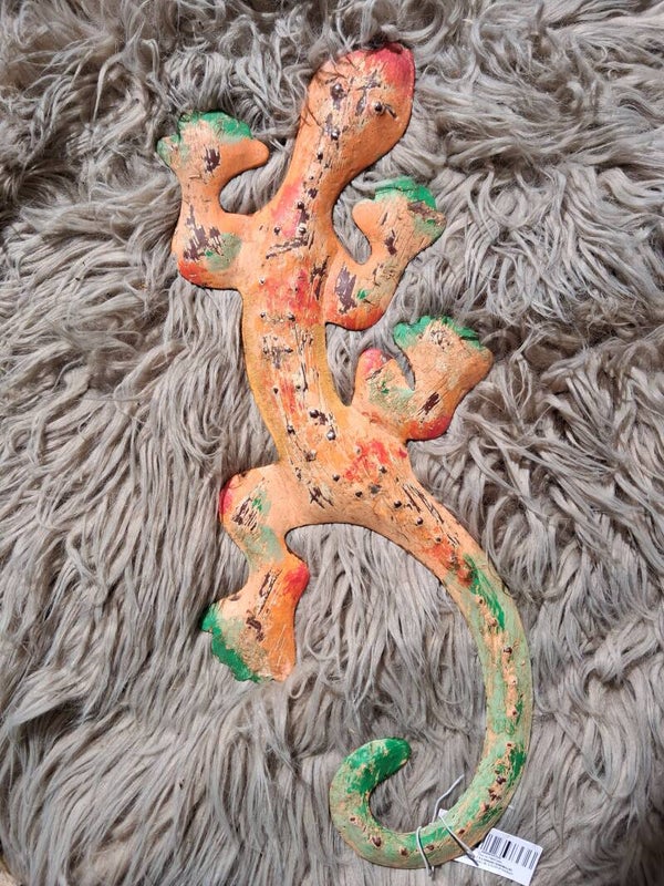 Metalen gekko oranje