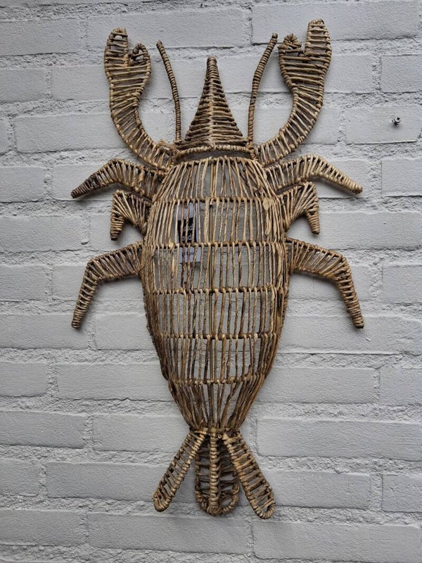 Rotan kreeft walldeco  60 cm