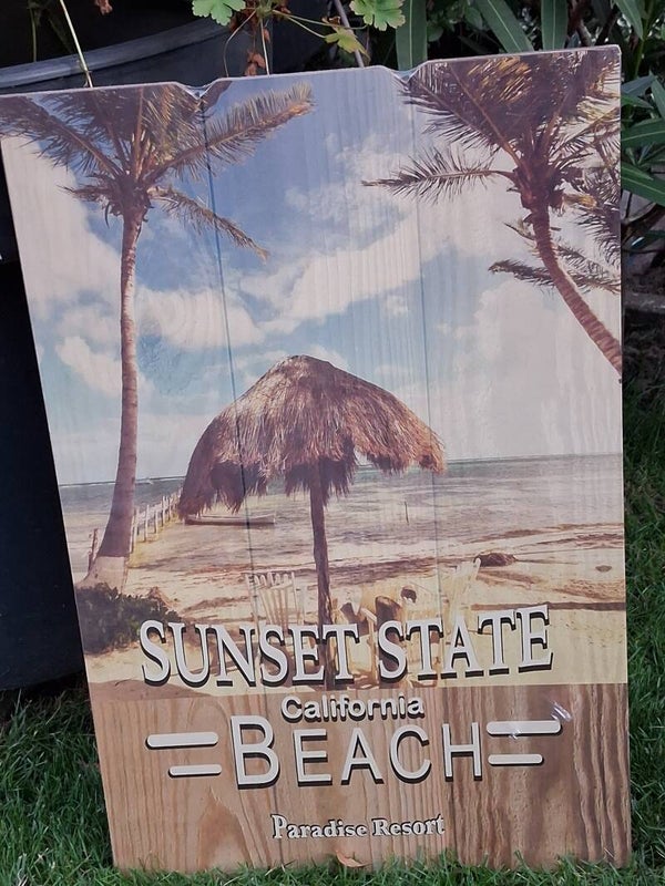 Wandbord sunset beach