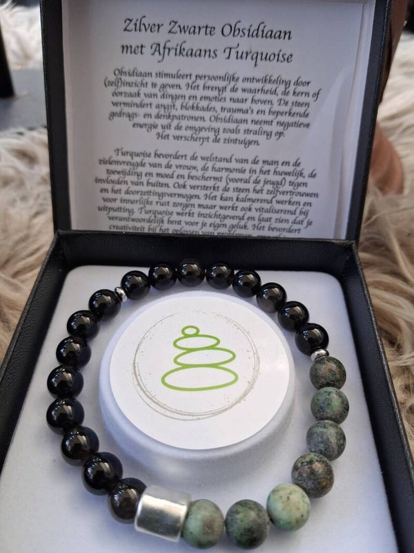 Heren armand Obsidiaan en Afrikaans Turquoise