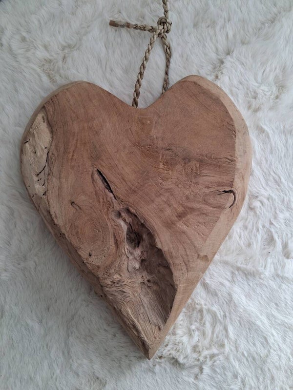 Hanger teak houten hart